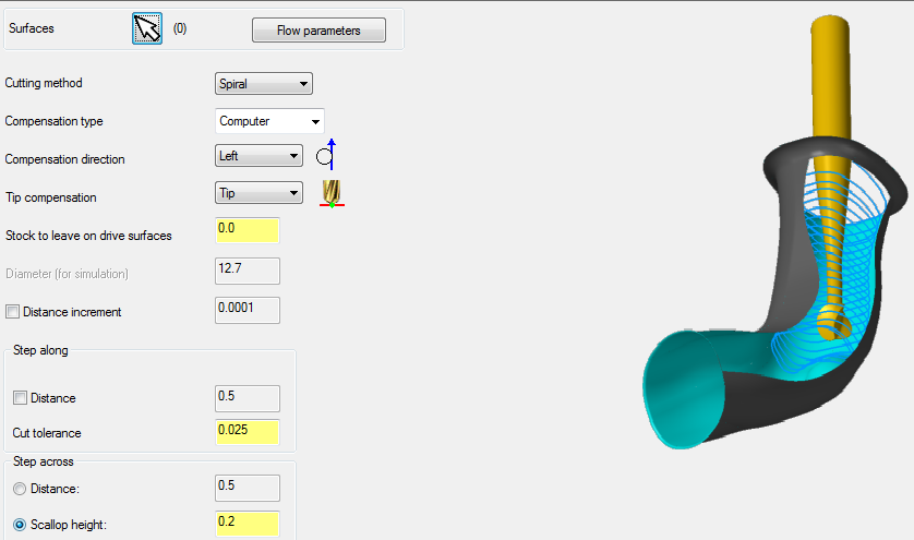 3.5.1. Tool (Takım) Takım olarak Lollipop Mill (küresel uçlu kesici) veya Sphere Mill kullanılmalıdır. 3.5.2. Cut Pattern (Kesme Modeli) Resim 3.31: Define Tool-Machine Group 1 sekmesi 3.5.2.1. Surfaces (Yüzeyler) Resim 3.