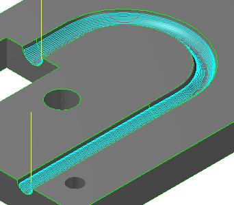 Finish Flowline Parameters (Kaba AkıĢ Çizgisi Parametreleri) Cut kontrol: Kesme kontrolü Distance: Kesme mesafesi Total tolerance: Kesme toleransı ile filtreleme toleransının toplamı.