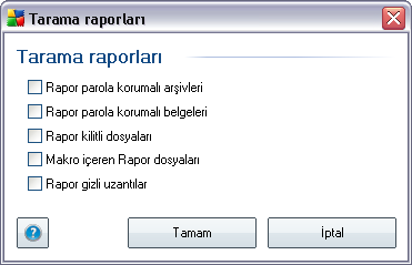 Not: Tarama yapılandırması varsayılan olarak optimum performansta gerçekleşecek şekilde ayarlanmıştır.