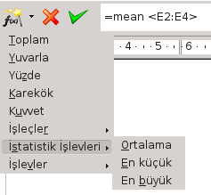 Tablolarda Formül İşlemleri Tablolarınızda sayısal veri içeren hücreleri matematiksel işlemlere tabi tutabilir, bazı basit matematiksel ve istatistiksel fonksiyonları kullanabilirsiniz.