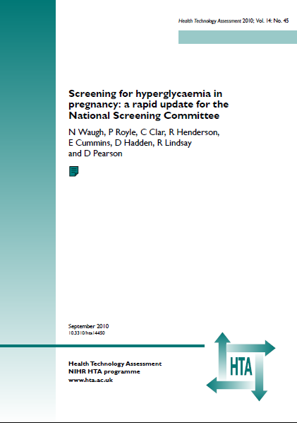 Conclusions. The NICE modelling shows that two-stage screening, first with selection by risk factors and then with the 75-g OGTT is also costeffective. The study by Lee et al.