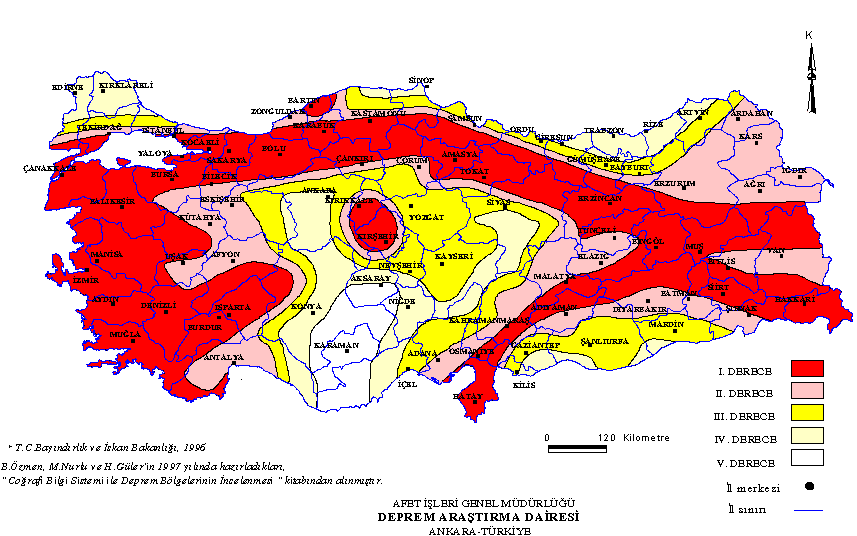 TÜRKİYE DEPREMSELLİK HARİTASI