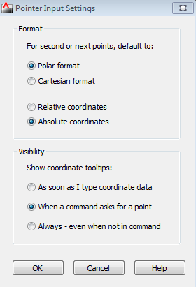 Açılan pencereden Dynamic Input bölümü tıklanır. Buradan, Pointer Input bölümündeki Settings bölümüne girilir.