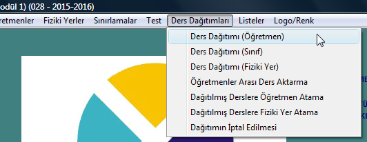 Ders Dağıtım (Öğretmen) Otomatik dağıtımın öğretmen bazında yapılması.