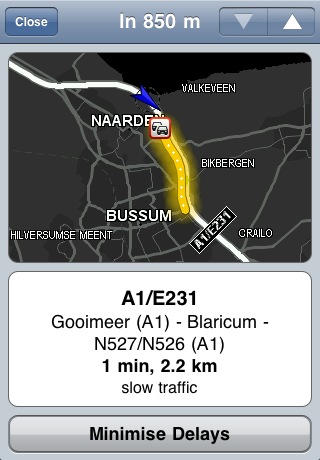 Bir olay hakkında daha fazla bilgi alınıyor Haritada bir trafik olayı gösterildiğinde olayın başlangıç noktası bir trafik sembolü ile gösterilir.