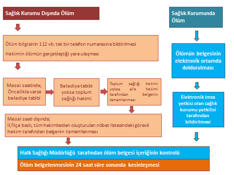 Ölüm Bildirimi Uygulama Algoritması (1,2) Ölüm belgesinin tıbbi bölümü nasıl doldurulur? ( ÖLÜM BELGESİ için tıklayınız.