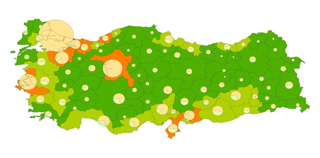 Kişi başına GSKD açısından gelir düzeyi en düşük ve en yüksek bölge arasında 4,3 kat fark bulunmaktadır. 904. Nüfusun özellikle metropoller ve büyük şehirlerde yoğunlaşma eğilimi devam etmektedir.