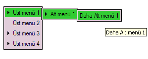 Menü gösterim Yatay Tek basamaklı İki basamaklı Üç basamaklı Menü gösterim Dikey Tek