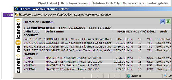 5 Üyeler için toplu fiyat listesi ataması.