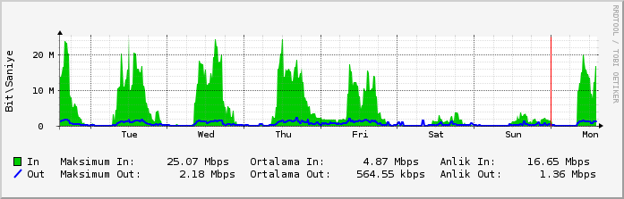 5.2.3 BĠNGÖL ÜNĠVERSĠTESĠ ĠNTERNET KULLANIM ĠSTATĠSTĠKLERĠ Üniversitemizin 10 Mbps olan internet eriģim hızı 2010 yılı için 20 Mbps olarak arttırılmıģtır.