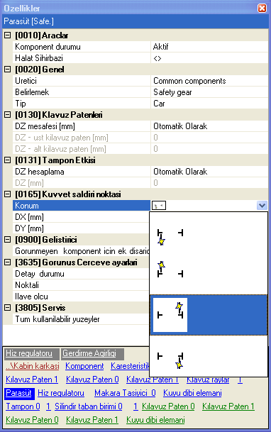 30 Plan görünümü _ Şimdi de güvenlik şanzımanı özelliklerini görüntülemek için Parasüt bağlantısını tıklatın.