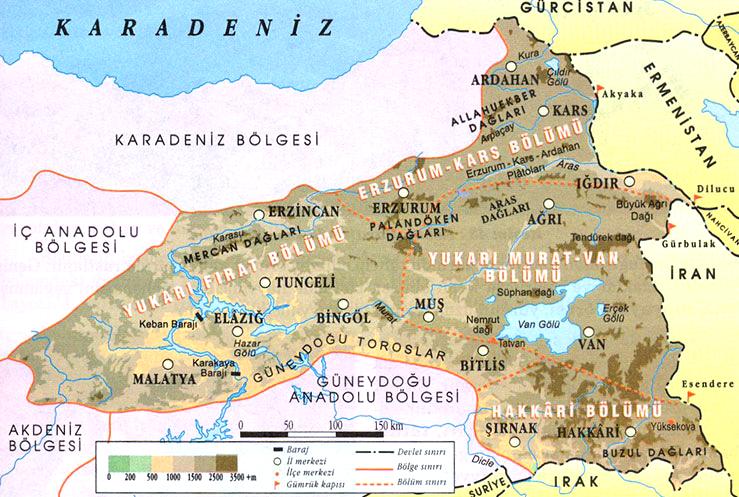DOĞU ANADOLU BÖLGESİ Yer Şekilleri ve Ulaşım: ** Doğu Anadolu Bölgesi, 2000-2200 m ortalama yükseltisiyle en yüksek bölgemizdir. ** Nemrut, Tendürek, Süphan ve Ağrı volkanik dağları bu bölgededir.