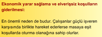 14.2.1. Katılma Nedenleri Çalışanlar çeşitli nedenlerle sendikalara girerler. Cherrington (1983) bu nedenleri dört ana grupta toplamaktadır: 14.