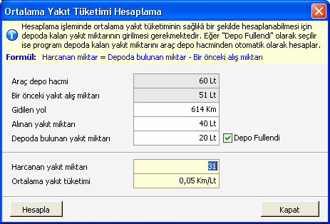 Hızlı Yakıt Girişi Araçların yakıt tüketim miktarlarını ve maliyetlerini tutabileceğiniz modüldür. Bu ekranda yakıtın son alındığı KM. sistem tarafından getirilir.