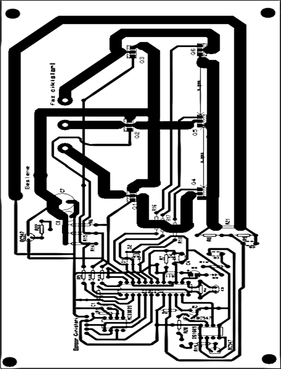 3.1.4. Baskı Devre Ġnsansız elektrikli bisikletin sürücü devresinin baskı devre çizimi Proteus 8 Professional Ares programında hazırlanmıģtır.