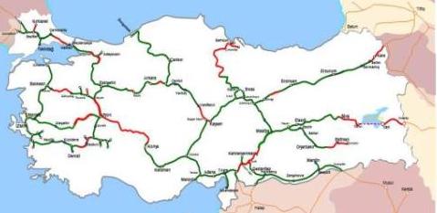 Demiryolu Oran (%) Kalan (Km) Oran (%) Yeni 7.261 83 1.