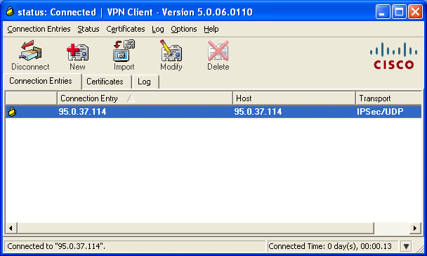Şekil 58: VPN Bağlantı Sonlandırma-1 b) VPN Client programı üzerinde Disconnect tuşunu işaretleyerek VPN bağlantısı sonlandırılır. Şekil 59: VPN Bağlantı Sonlandırma-2 7.