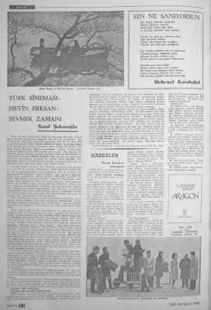 Ekler: Sansürün kılı kırk yaran film denetleme şekli. Yön, sayı: 16, 4.4.1962, s. 5.