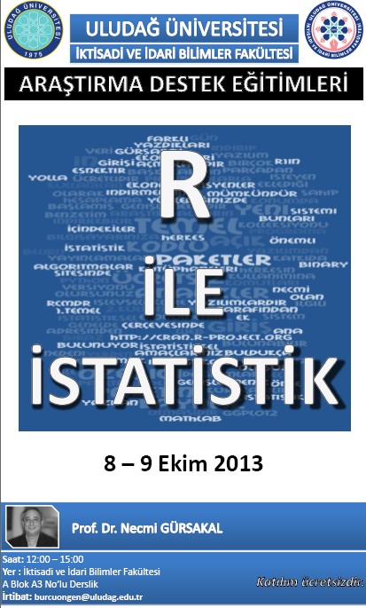 16 U L U D A Ğ Ü N İ V E R S İ T E S İ A R A Ş T I R M A D E S T E K EĞ İ T İ M L E R İ... Araştırma Destek Eğitimleri kapsamında, Prof. Dr. Necmi Gürsakal, Yrd. Doç. Dr. Selim Tüzüntürk ve Araş. Gör.