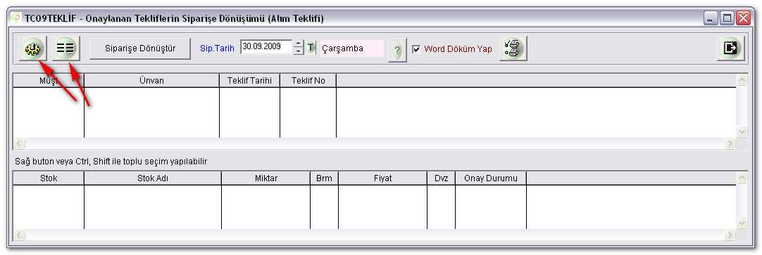 Seçilen satırdaki teklifi revize etmek için kullanılır. Kullanıcı, ekrana gelen bu pencerede teklifle ilgili çeşitli değişiklikler yapar ve açıklama girer.