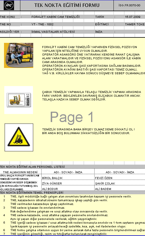 UYGULAMA EĞİTİMLERİ YAPTIK