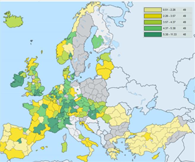 Düzey 2 Bölgesi 25-64 Yaş Arası Nüfusun İçerisinde Yükseköğretim Derecesine Sahip Olanların Oranı Ankara % 25,5 Inner London % 63 Helsinki % 48,9 Wallonia % 51,2 Utrecht % 43,6 Il de France % 41,4