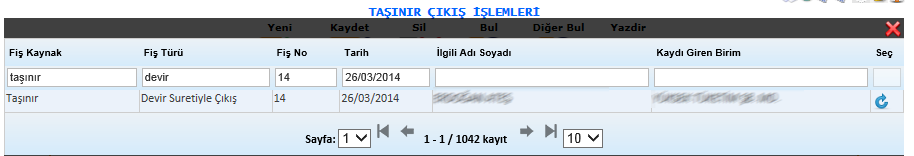 :Sistemde kayıt altına aldığımız işlemlerimizi silebilmemizi sağlamaktadır. : Bul butonumuz daha önce kayıt etmiş olduğumuz bilgilerimizi görebilmemizi, açıp değişiklik yapabilmemizi sağlamaktadır.