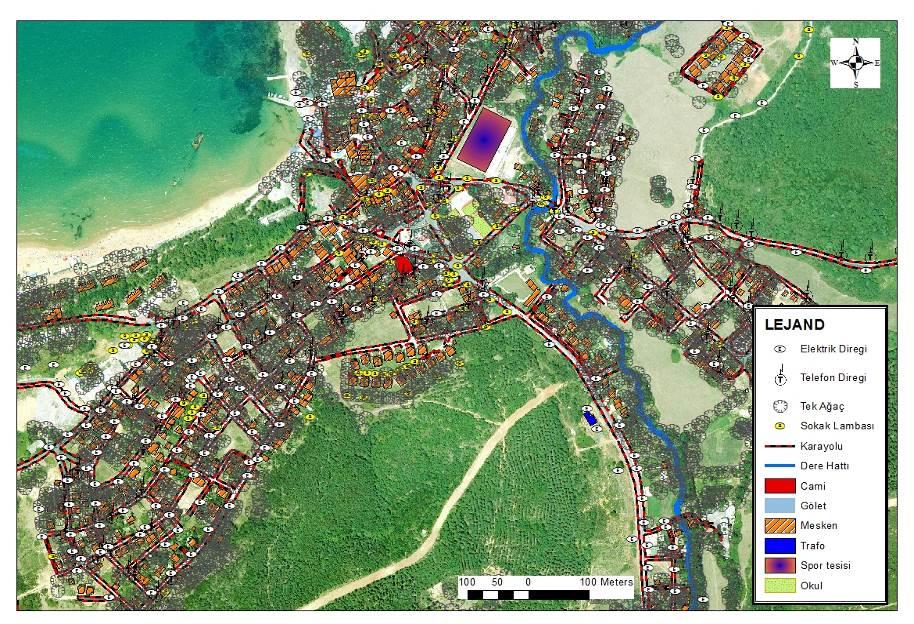 Infraworks ortamına aktarılmıştır. Öncelikli olarak eş yükselti eğrilerinden faydalanılarak 5x5 cm piksel çözünürlüğünde elde edilen raster üzerinde sayısal arazi modeli oluşturulmuştur. 3.