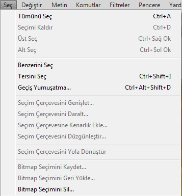 Resim 2.42: Düzenle / Kes komutu Düzenle / YapıĢtır ile seçimi kopyalamayı bitiriniz. Bir seçimi taģımanın bir diğer yolu için; Resim 2.