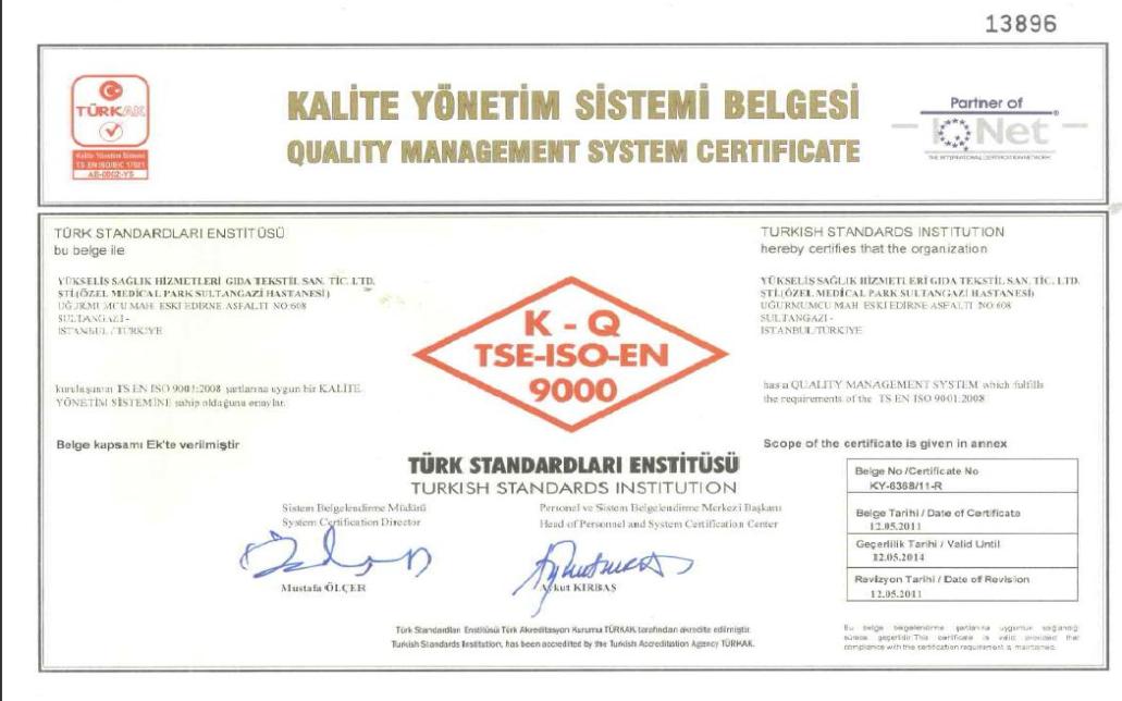 FATİH 3 HASTANEMĠZ ISO 9001:2008