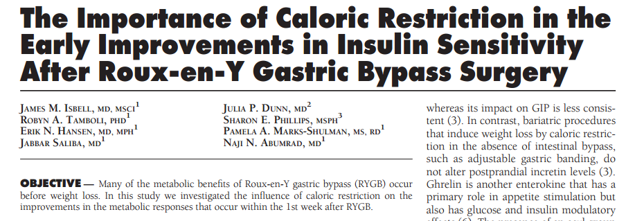 RYGB sonrası İD iyileşme kalorik kısıtlama ve inkretin etkisindeki iyileşme ile o.