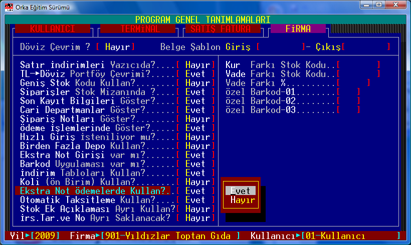 3.5. Belge Ekstra Not Sistemi 3.5.. Belge [Ekstra Not Sistemini] AktifleĢtirmek Öncelikle [Tanım] menüsünde [Iceberg Sistem] bölümüne girin.