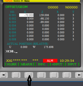 Tezgâh MDI modunda iken WorkShift menüsüne geçerek MEASSUR VALUE kısmından Z üzerine gelerek klavyeden 0.0 yazılarak imput tuşuna basınız.