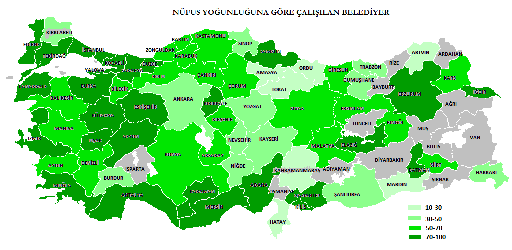 NÜFUS YOĞUNLUĞUNA GÖRE