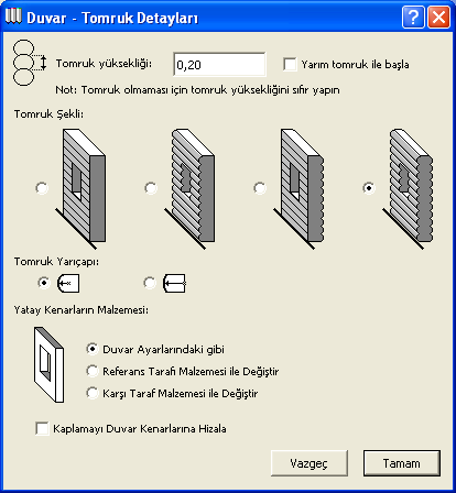 ARCHICAD 9 İLE KOLAY MİMARİ MODELLEME ve GÖRSELLEŞTİRME -Tomruk Yüksekliği: Her bir tomruğun sahip olacağı yüksekliği gösterir.