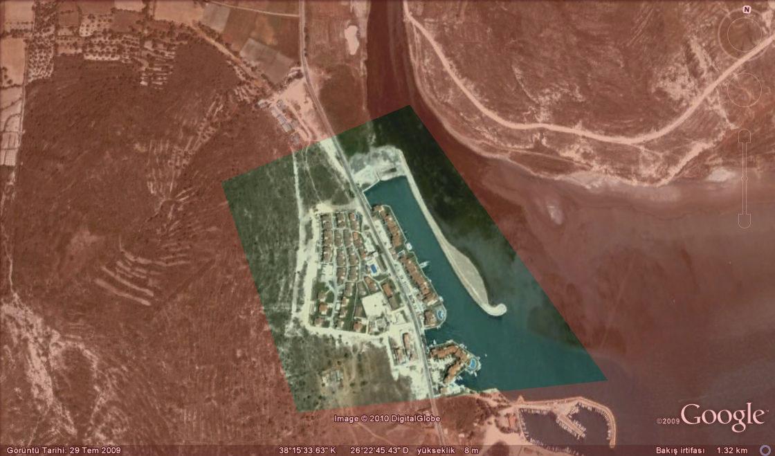 Figure 10. The Beginning of the Port Alaçatı from Google Earth (2002) Figure 11.