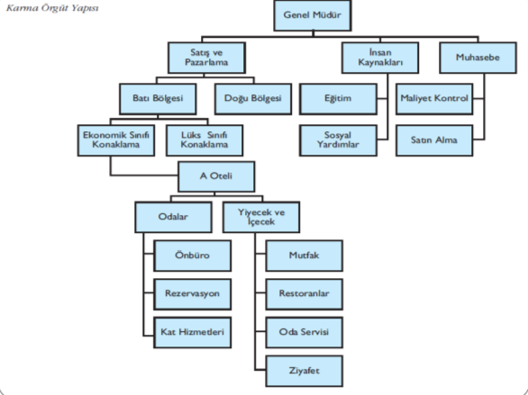 OTEL İŞLETMELERİNİN ÖRGÜTSEL YAPISI - Farklı özelliklere sahip olan otel işletmelerinin (büyüklük, faaliyet süresi, bulundukları yer vs.) örgütsel yapılarında da bir takım farklılıklar vardır.
