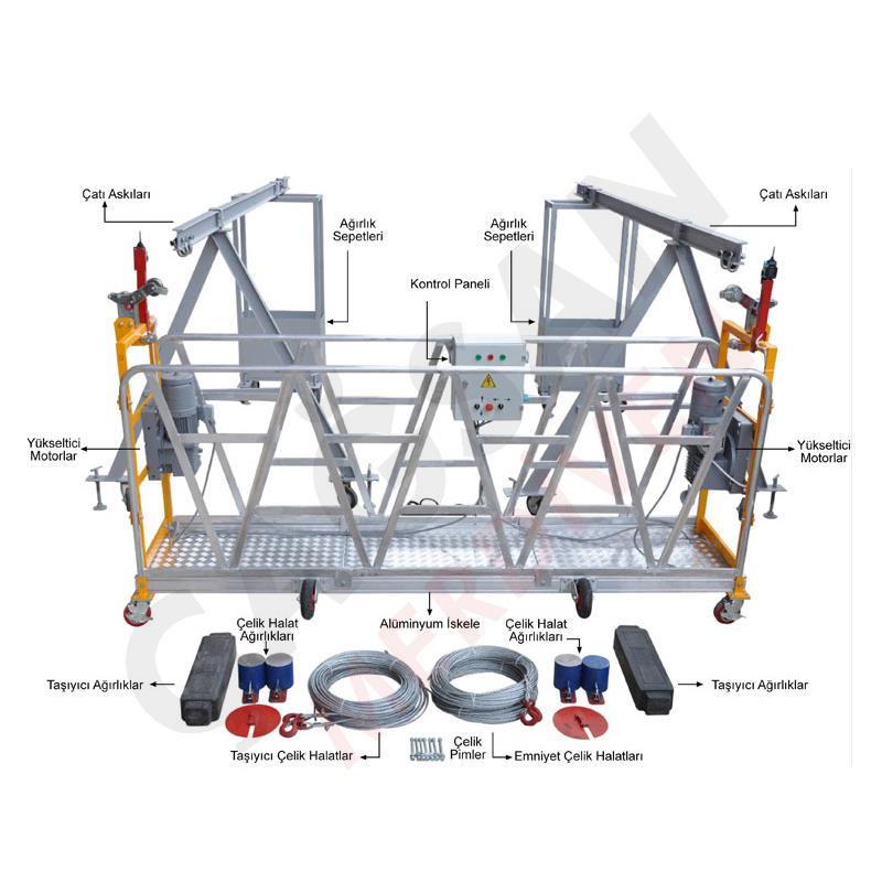 ELEKTRİKLİ İSKELENİN EKİPMANLARI >TIRMANMA MOTORLARI 380V 50HZ 3 FAZ