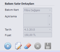 Bakım Kart: Serviste Yapılan İşlemi Seçeceğiniz Alandır ve Girilmesi Zorunludur. Açıklama: Yapılan İşlem Hakkında Bilgi Yazacağınız Alandır.