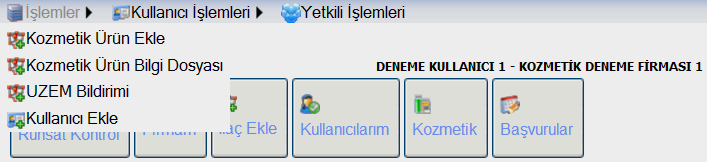 b) Şekil 8. a) Firma Bilgileri ve b) Firma Yetkilisi Bilgileri ekran görüntüsü.