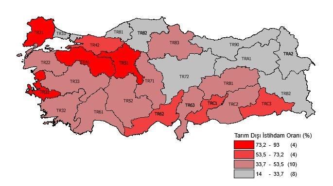 istihdam oranı yüzde 26 ya düşmektedir.