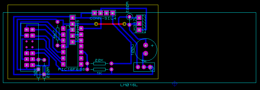 5.4 MP_AKU_04 24V AKÜ KALAN ZAMAN GÖSTERGE DEVRESĐ PIC16F688 24V AKÜ LCD Şekil 37 MP_AKU_04 24V Aku Kalan Zaman Gösterge Devresi Şekil 38 MP_AKU_04 24V Aku Kalan Zaman Gosterge Devresi PCB Akünün