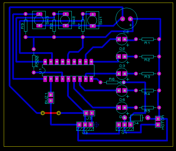 7.6 MP_MOT_06 5 KADEME DC MOTOR HIZ KONTROL PIC16F628A - PWM - LED Şekil 52