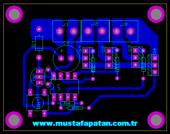 9.1 MP_LAD_01 3 ÇIKIŞLI LED ANĐMASYON DEVRESĐ PIC12F675 BDX53 IRFZ44 Şekil 66 MP_LAN_01 3 Çıkışlı Led Animasyon Devresi Şekil 67 MP_LAN_01 3 Çıkışlı Led