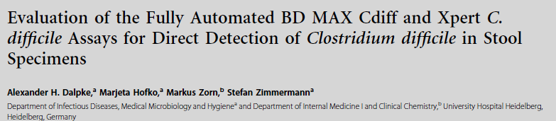 Clostridium difficile BDMax Cdiff Real-time PCR tcdb geni <3 sa Xpert Cdifficile Assay Real-time PCR tcdb, cdt, tcdc mutasyon geni <3 sa 448 gaita örneği, 86 kültür pozitif örnek 74