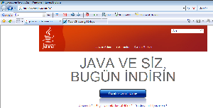 Şekil 1: java.com/tr adresi açılıyor java.com/tr sayfasında mavi renkli Ücretsiz Java İndirme butonu altında bilgisayarımda java yüklü mü adlı bir seçenek daha var. Öncelikle oradan bir kontrol edin.