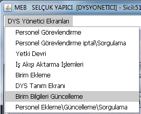 Güncelle" seçeneğine tıklayınız.