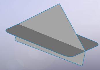 12: Levhalar arası yüzey oluşturma Trim surface: Birbirleri ile kesişmiş iki farklı