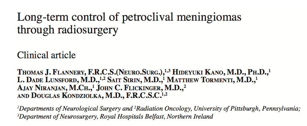 Meningiomlarda Radyocerrahi 168 hasta, median 6 yıl takip,