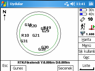 Altaki pilin üzeri seçilirse Bağlı olduğu GPS recevier bilgilerini görebilirsiniz.